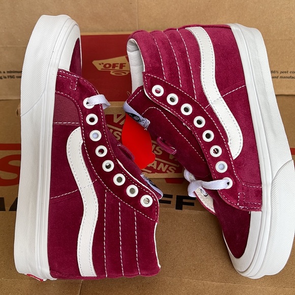 Vans Sk8-Hi Reissue 13 Velvet Beet Red/True White sneakers WMNS - Picture 12 of 16